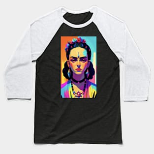 Frida's Colorful Fiesta: Illustrative Celebration Baseball T-Shirt